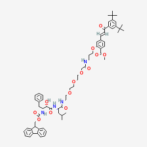 methyl 4-[(1E)-3-(3,5-di-tert-butylphenyl)-3-oxoprop-1-en-1-yl]-2-(3-{2-[2-(2-{2-[(2S)-2-[(2S,3R)-3-({[(9H-fluoren-9-yl)methoxy]carbonyl}amino)-2-hydroxy-4-phenylbutanamido]-4-methylpentanamido]ethoxy}ethoxy)ethoxy]acetamido}propoxy)benzoate