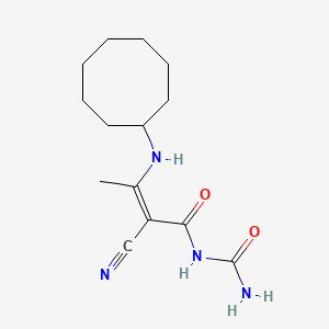 molecular formula C14H22N4O2 B1175728 N-[2-cyano-3-(cyclooctylamino)-2-butenoyl]urea 