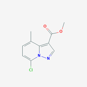 molecular formula C10H9ClN2O2 B11757313 Methyl 7-chloro-4-methylpyrazolo[1,5-a]pyridine-3-carboxylate 