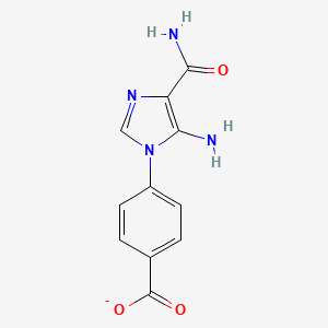 molecular formula C11H9N4O3- B1175737 4-[5-amino-4-(aminocarbonyl)-1H-imidazol-1-yl]benzoate 