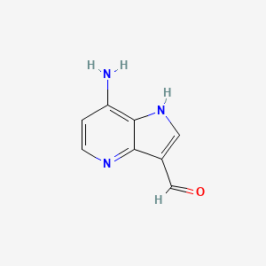 7-amino-1H-pyrrolo[3,2-b]pyridine-3-carbaldehyde