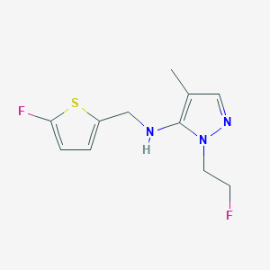 molecular formula C11H13F2N3S B11757480 1-(2-fluoroethyl)-N-[(5-fluorothiophen-2-yl)methyl]-4-methyl-1H-pyrazol-5-amine 