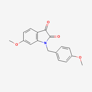 molecular formula C17H15NO4 B11757495 6-Methoxy-1-(4-methoxybenzyl)indoline-2,3-dione 