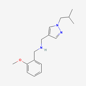 molecular formula C16H23N3O B11757518 [(2-methoxyphenyl)methyl]({[1-(2-methylpropyl)-1H-pyrazol-4-yl]methyl})amine 