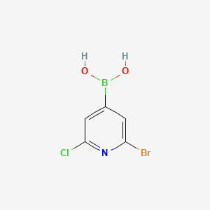 molecular formula C5H4BBrClNO2 B11757543 (2-Bromo-6-chloropyridin-4-YL)boronic acid 