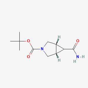 molecular formula C11H18N2O3 B11757546 tert-Butyl (1R,5S,6S)-rel-6-carbamoyl-3-azabicyclo[3.1.0]hexane-3-carboxylate 