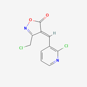 molecular formula C10H6Cl2N2O2 B11757563 (4E)-3-(Chloromethyl)-4-[(2-chloropyridin-3-YL)-methylene]isoxazol-5(4H)-one 