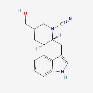 molecular formula C16H17N3O B11757565 (6aR,10aR)-9-(hydroxymethyl)-6,6a,8,9,10,10a-hexahydro-4H-indolo[4,3-fg]quinoline-7-carbonitrile 