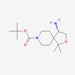 molecular formula C15H28N2O3 B11757590 tert-Butyl (S)-4-amino-1,1-dimethyl-2-oxa-8-azaspiro[4.5]decane-8-carboxylate 