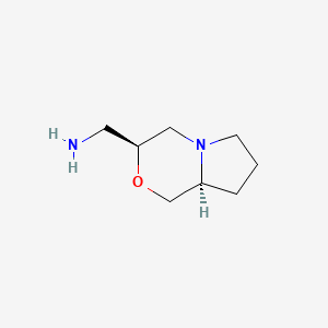 molecular formula C8H16N2O B11757604 ((3S,8aS)-hexahydro-1H-pyrrolo[2,1-c][1,4]oxazin-3-yl)methanamine 