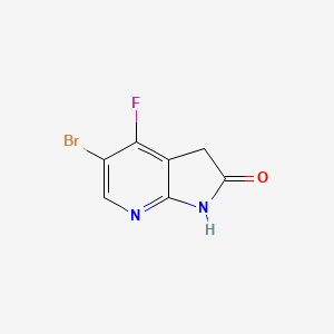 molecular formula C7H4BrFN2O B11757608 5-bromo-4-fluoro-1H,2H,3H-pyrrolo[2,3-b]pyridin-2-one 