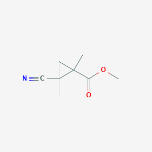 molecular formula C8H11NO2 B11757610 Methyl 2-cyano-1,2-dimethylcyclopropanecarboxylate 