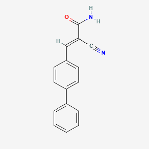 molecular formula C16H12N2O B11757689 (2E)-3-{[1,1'-Biphenyl]-4-YL}-2-cyanoprop-2-enamide 