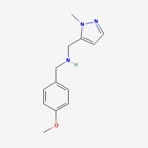 molecular formula C13H17N3O B11757712 [(4-methoxyphenyl)methyl][(1-methyl-1H-pyrazol-5-yl)methyl]amine 