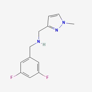 molecular formula C12H13F2N3 B11757722 [(3,5-difluorophenyl)methyl][(1-methyl-1H-pyrazol-3-yl)methyl]amine CAS No. 1006463-32-6