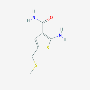 molecular formula C7H10N2OS2 B11757730 2-Amino-5-((methylthio)methyl)thiophene-3-carboxamide 