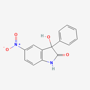 molecular formula C14H10N2O4 B11757735 5-Nitro-3-hydroxy-3-phenyl-2-oxindole 