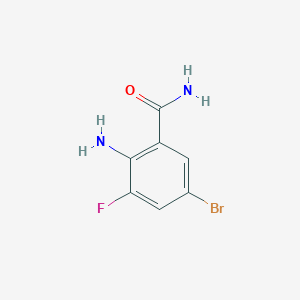 molecular formula C7H6BrFN2O B11757746 2-Amino-5-bromo-3-fluorobenzamide CAS No. 1295570-35-2