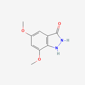 molecular formula C9H10N2O3 B11757784 5,7-dimethoxy-2,3-dihydro-1H-indazol-3-one 