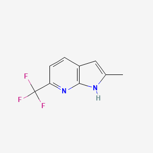 molecular formula C9H7F3N2 B11757788 2-Methyl-6-trifluoromethyl-7-azaindole 