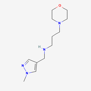 molecular formula C12H22N4O B11757791 [(1-methyl-1H-pyrazol-4-yl)methyl][3-(morpholin-4-yl)propyl]amine 