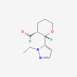 (2S,3R)-2-(1-ethyl-1H-pyrazol-5-yl)oxane-3-carbaldehyde