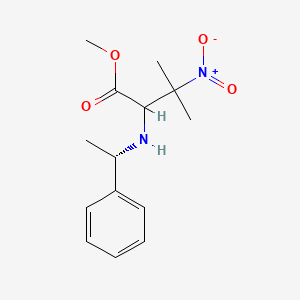 molecular formula C14H20N2O4 B11757855 methyl 3-methyl-3-nitro-2-{[(1S)-1-phenylethyl]amino}butanoate 