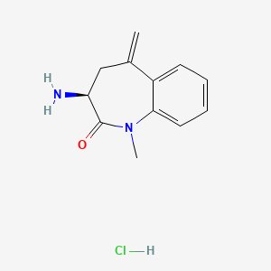 molecular formula C12H15ClN2O B11757877 (S)-3-Amino-1-methyl-5-methylene-1,3,4,5-tetrahydro-2H-benzo[b]azepin-2-one hydrochloride 