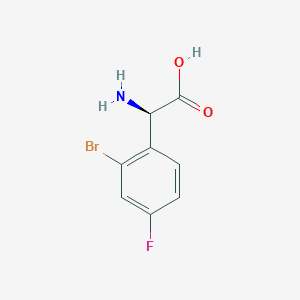 molecular formula C8H7BrFNO2 B11757906 D-2-(o-Bromo-p-fluorophenyl)glycine 