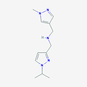 molecular formula C12H19N5 B11757908 [(1-methyl-1H-pyrazol-4-yl)methyl]({[1-(propan-2-yl)-1H-pyrazol-3-yl]methyl})amine 