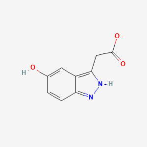 molecular formula C9H7N2O3- B11757914 2-(5-hydroxy-1H-indazol-3-yl)acetate 