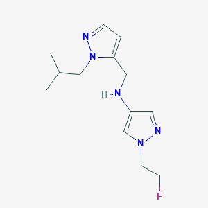 molecular formula C13H20FN5 B11757920 1-(2-fluoroethyl)-N-{[1-(2-methylpropyl)-1H-pyrazol-5-yl]methyl}-1H-pyrazol-4-amine 