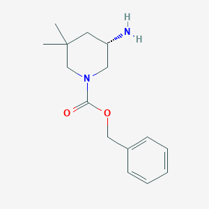 molecular formula C15H22N2O2 B11758006 Benzyl (S)-5-amino-3,3-dimethylpiperidine-1-carboxylate 