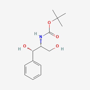 molecular formula C14H21NO4 B11758041 tert-butyl N-[(1S,2R)-1,3-dihydroxy-1-phenylpropan-2-yl]carbamate 