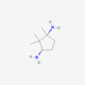 molecular formula C8H18N2 B11758068 (1r,3s)-1,2,2-Trimethylcyclopentane-1,3-diamine 