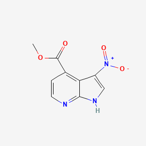 molecular formula C9H7N3O4 B11758081 methyl 3-nitro-1H-pyrrolo[2,3-b]pyridine-4-carboxylate CAS No. 1190314-11-4