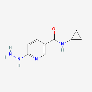 molecular formula C9H12N4O B11758110 N-Cyclopropyl-6-hydrazinylnicotinamide 