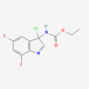 molecular formula C11H9ClF2N2O2 B11758157 ethyl N-(3-chloro-5,7-difluoro-3H-indol-3-yl)carbamate 