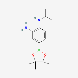 molecular formula C15H25BN2O2 B11758196 1-N-Isopropyl-4-(tetramethyl-1,3,2-dioxaborolan-2-YL)benzene-1,2-diamine 