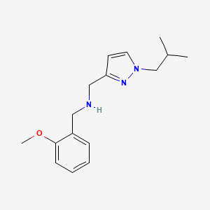 molecular formula C16H23N3O B11758219 [(2-methoxyphenyl)methyl]({[1-(2-methylpropyl)-1H-pyrazol-3-yl]methyl})amine 