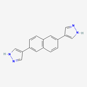 molecular formula C16H12N4 B11758227 2,6-Di(1H-pyrazol-4-yl)naphthalene 