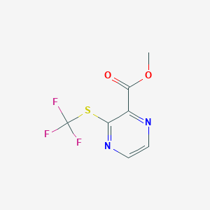 molecular formula C7H5F3N2O2S B11758247 Methyl 3-(trifluoromethylthio)pyrazine-2-carboxylate 