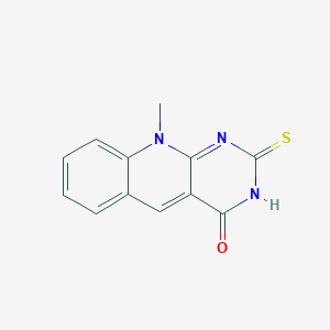 molecular formula C12H9N3OS B11758253 10-Methyl-2-thioxo-2,3-dihydropyrimido[4,5-b]quinolin-4(10H)-one 