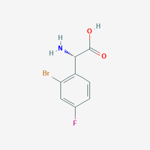 molecular formula C8H7BrFNO2 B11758312 L-2-(o-Bromo-p-fluorophenyl)glycine 