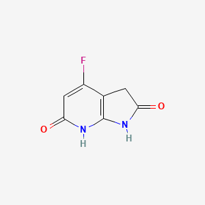 molecular formula C7H5FN2O2 B11758368 4-Fluoro-1H-pyrrolo[2,3-b]pyridine-2,6(3H,7H)-dione 