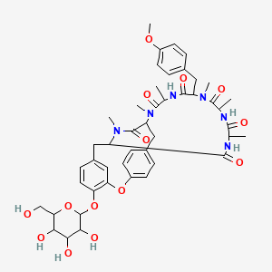 molecular formula C6H6N2O3 B1175841 NCGC00384826-01_C46H58N6O14_(1S,4R,7S,10S,13S,16S)-10-(4-Methoxybenzyl)-4,7,9,13,15,29-hexamethyl-2,5,8,11,14,30-hexaoxo-22-oxa-3,6,9,12,15,29-hexaazatetracyclo[14.12.2.2~18,21~.1~23,27~]tritriaconta-18,20,23(31),24,26,32-hexaen-24-yl beta-D-glucopyranoside CAS No. 143343-98-0