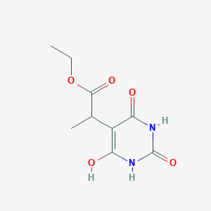 molecular formula C9H12N2O5 B11758466 ethyl 2-(2,4,6-trihydroxypyriMidin-5-yl)propanoate 