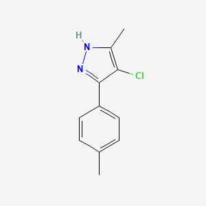 molecular formula C11H11ClN2 B11758473 4-chloro-5-methyl-3-p-tolyl-1H-pyrazole 