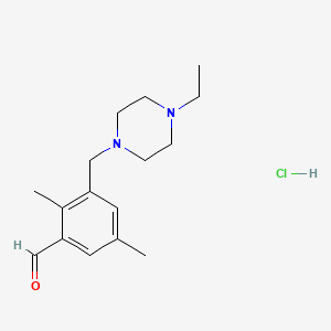 molecular formula C16H25ClN2O B11758476 3-[(4-Ethylpiperazin-1-YL)methyl]-2,5-dimethylbenzaldehyde hydrochloride CAS No. 1609406-67-8