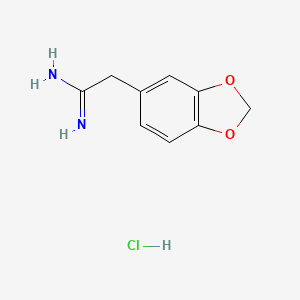 molecular formula C9H11ClN2O2 B11758489 2-(2H-1,3-benzodioxol-5-yl)ethanimidamide hydrochloride 